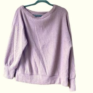 2Hearts size Large mauve waffle knit top